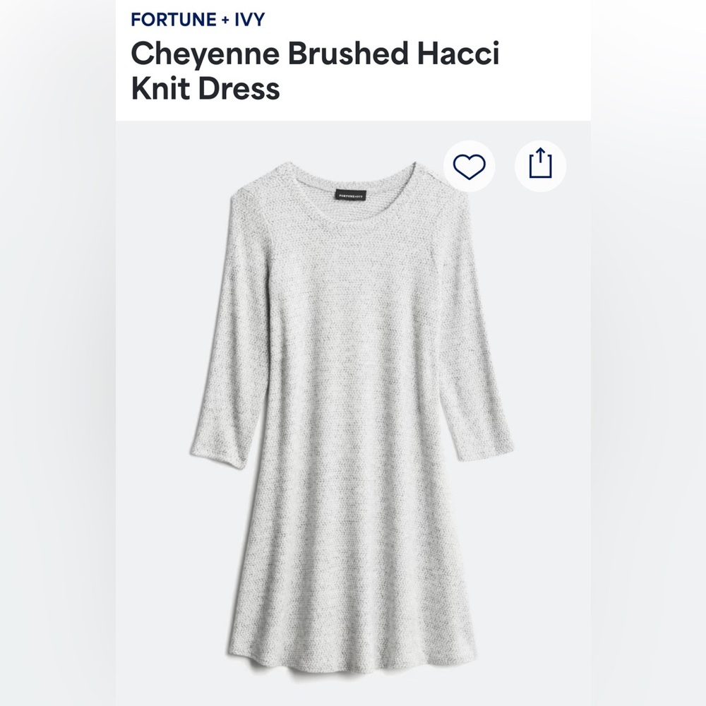 Fortune + Ivy Cheyenne Brushed Hacci Knit Dress - Gray